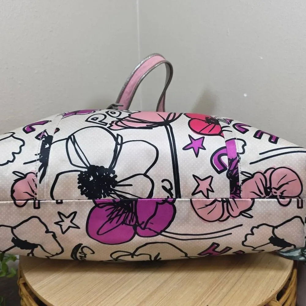Coach Poppy Floral Graffiti Tote & Matching Wallet
